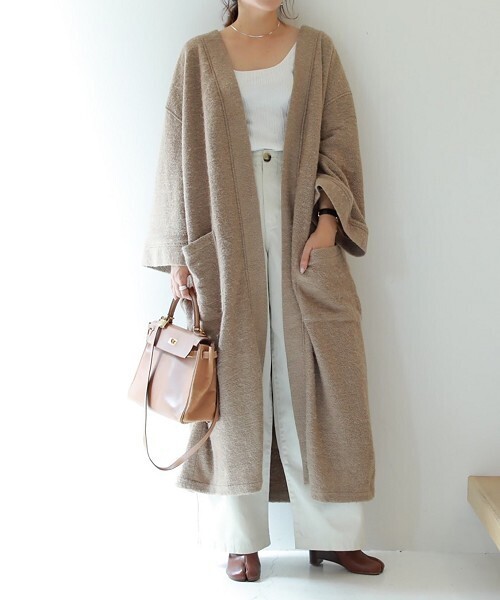 No.702 FILA モーディロイニット꒰*˙꒳˙*꒱の暖かスコート★XL★ TODAYFUL 「TODAYFUL」 ニットコート 38inch モカ レディース