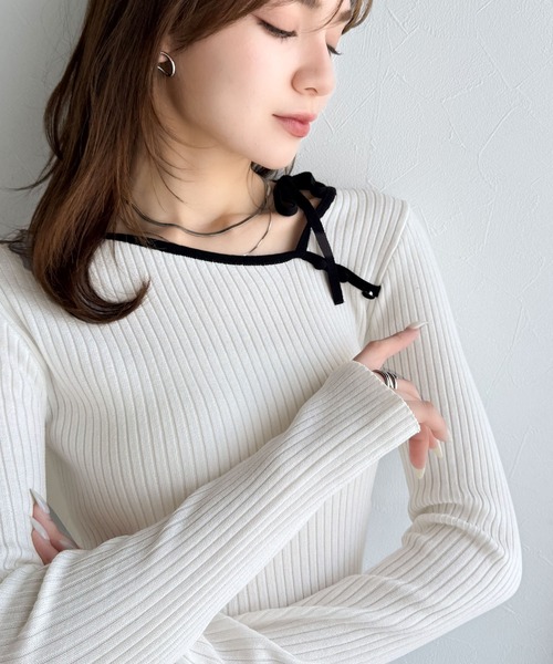 mily bilet ニット セーター 「mily bilet」くるみボタン