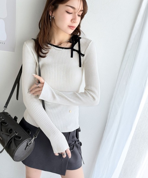 mily bilet ニット セーター 「mily bilet」くるみボタン