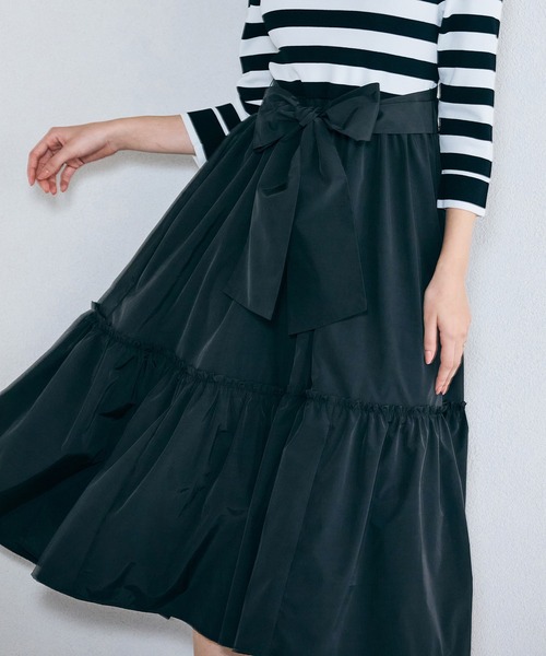 Audie a Muses（オーディア ミューズ） ワンピース ニット×タフタMIX