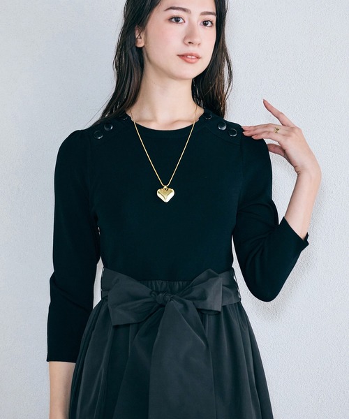 Audie a Muses（オーディア ミューズ） ワンピース ニット×タフタMIX