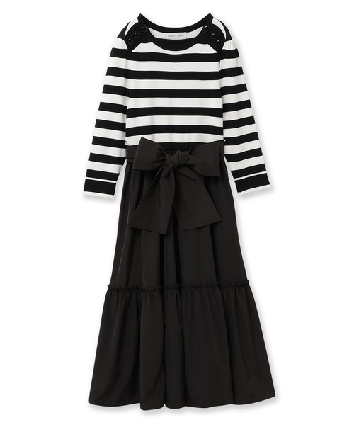 Audie a Muses（オーディア ミューズ） ワンピース ニット×タフタMIX