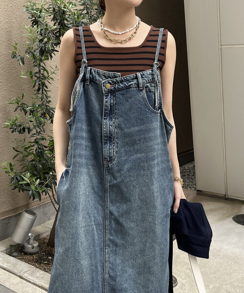【DIESEL】デニムサロペットワンピース ロング丈 Sジャンスカ 裾フリンジ DIESEL】デニムサロペットワンピース ロング丈 Sジャンスカ 裾