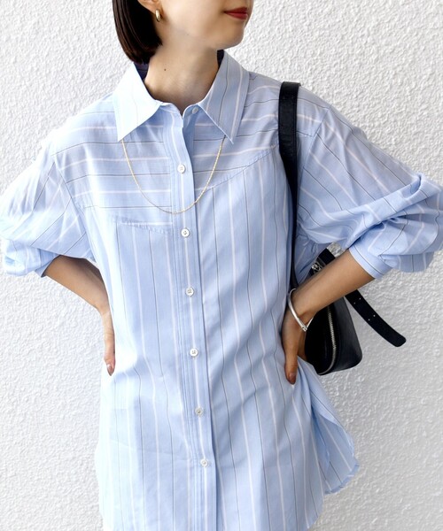 SHIPS for women / シップスウィメン 【WEB限定】〈洗濯機可能〉アシンメトリー ストライプ シャツ SHIPS ブラウス シャツ 「WEB限定」「洗濯機可能