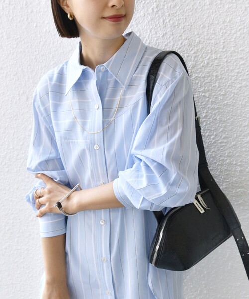 SHIPS for women / シップスウィメン 【WEB限定】〈洗濯機可能〉アシンメトリー ストライプ シャツ SHIPS ブラウス シャツ 「WEB限定」「洗濯機可能
