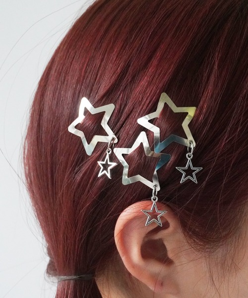 み♡ページ Port ヘアピン 「 / ポート 」 星 ハート＆クロスデザイン