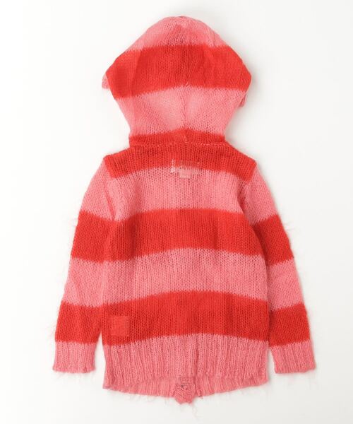 「DIESEL」 「KIDS」ボーダー柄ニットカーディガン 3 レッド キッズ_画像2