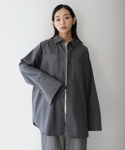 hellam ブラウス シャツ ビックポケット オーバーサイズシャツ