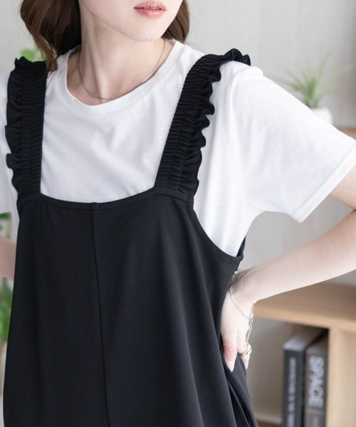 NAVY サロペット オーバーオール ポリツイルサロペット ＋ Tシャツ