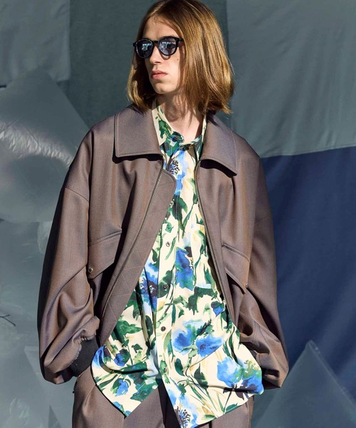 ジャケット・アウター MAISON SPECIAL Wool Chambray MA-1 UNISEX》4 Colors Chambray Washable Wool Prime-Over MA-1