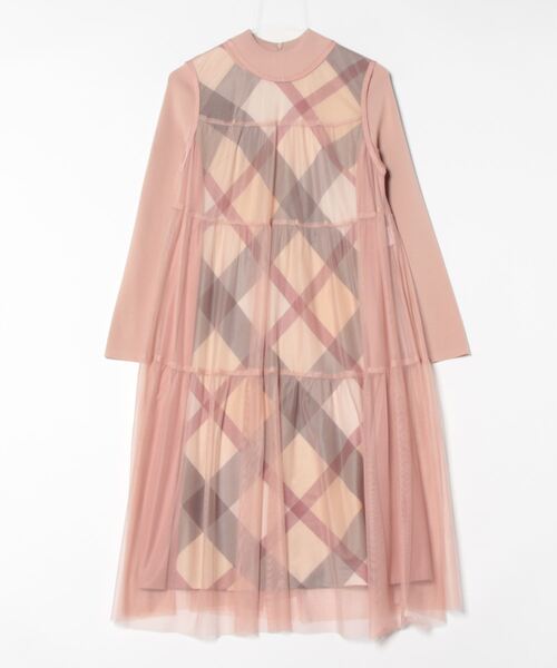 ブルーレーベル・クレストブリッジ長袖ワンピース36 BLUE LABEL CRESTBRIDGE（ブルーレーベルクレストブリッジ） 長袖