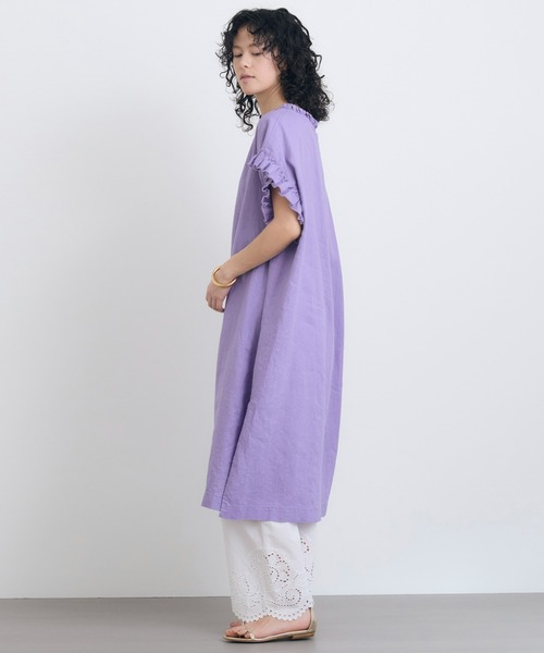 返品可能　涼しい　フリル　リネン　ワンピース HOUSE OF LOTUS｜リネンフリルワンピース | Rakuten Fashion