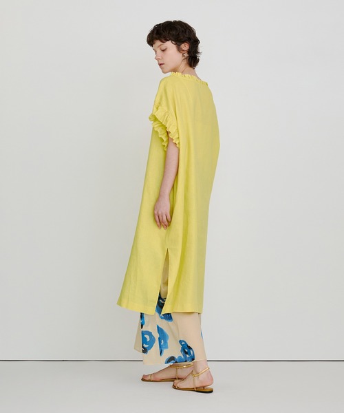 返品可能　涼しい　フリル　リネン　ワンピース HOUSE OF LOTUS｜リネンフリルワンピース | Rakuten Fashion
