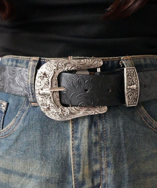 Port（ポート） ベルト 「 」 ウエスタン エンボス バックル ベルト