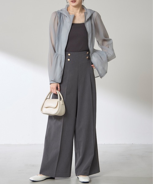 【Perfumecloset】黒パーカー PAGEBOY パーカー クラフトスウェットWZIPパーカー レディース