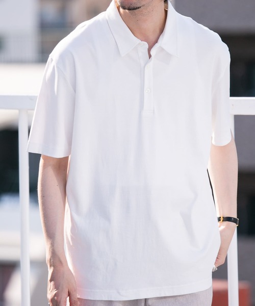 「URBAN RESEARCH ROSSO MEN」 半袖ポロシャツ LARGE ホワイト メンズ
