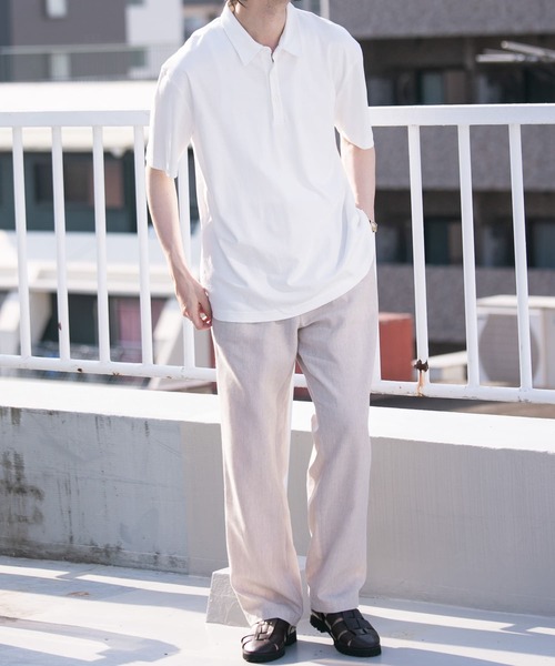 「URBAN RESEARCH ROSSO MEN」 半袖ポロシャツ LARGE ホワイト メンズ
