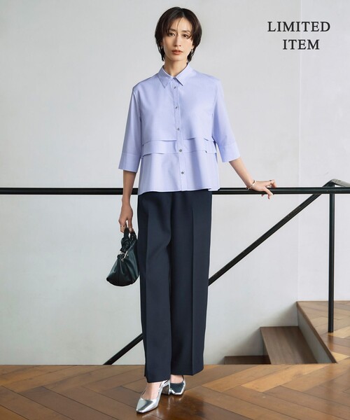 ICB ブラウス シャツ クリーンブロード クロップドシャツ レディース