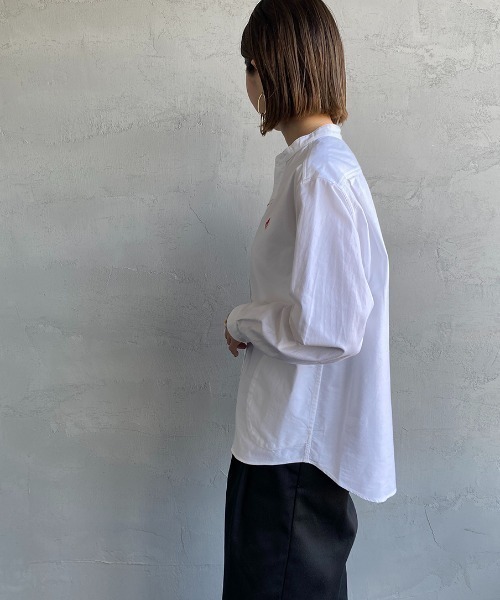 DANTON ホワイト シャツ WOMEN'S COTTON VOILE SHORT SLEEVE SHIRT（シャツ/ブラウス