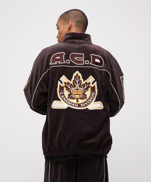 AVIREX（アヴィレックス） ジャージ VELOUR RAGLAN SLEEVE STAND ZIP