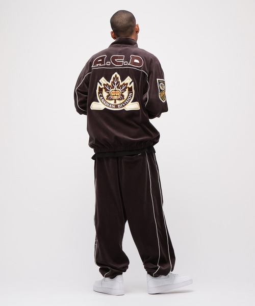 AVIREX ジャージ VELOUR RAGLAN SLEEVE STAND ZIP ”A.C.D” / ベロア