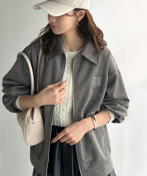 mily bilet ブルゾン アウター 「mily bilet」柔らかタッチで重ね着に