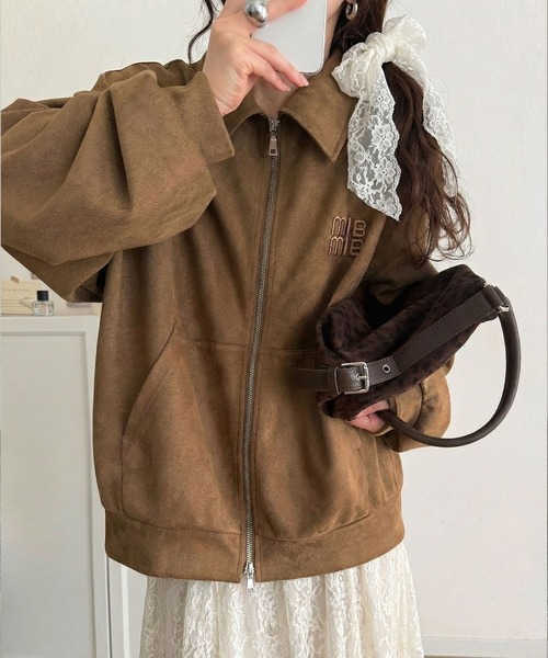 mily bilet ブルゾン アウター 「mily bilet」柔らかタッチで重ね着に