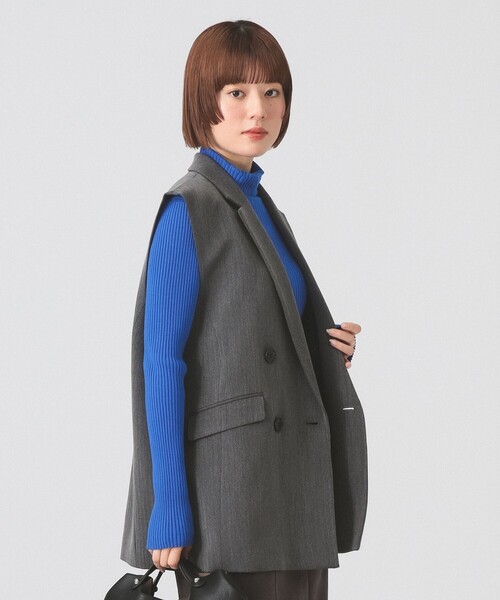 Ray BEAMS（レイ ビームス） ベスト ジレ ヘリンボーン 4ボタン ダブル