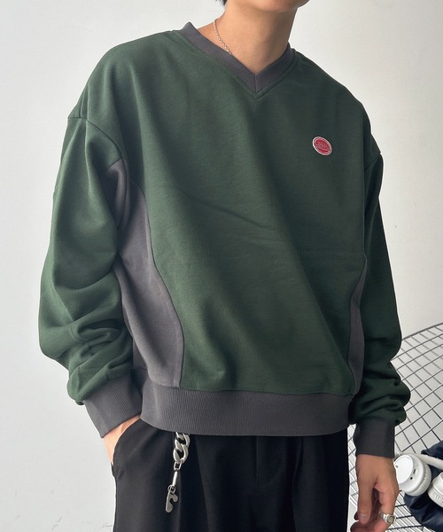 consister Vネック オーバーサイズ スウェット バーガンディー UNDERSTATEMENTs トレーナー スウェット 「ユニセックス」Vネックバイ
