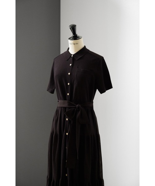 ワンピース herlipto Romane Tiered Knit Dress S Romane Tiered Knit Dress