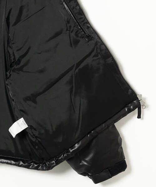 ビームス　BEAMS レザージャケット　ブラック　Mサイズ　ダウン BEAMS Wide Short Fit Leather Look Down Blouson (Blouson Down