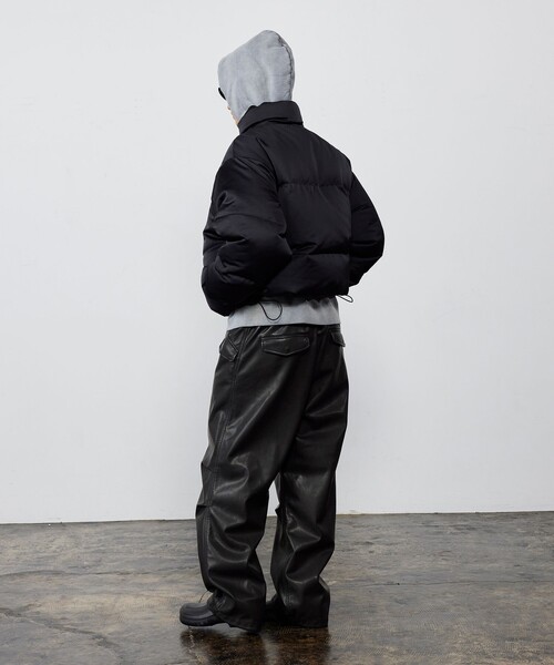 ビームス　BEAMS レザージャケット　ブラック　Mサイズ　ダウン BEAMS（ビームス） ダウンジャケット ダウン レザーライク ダウン