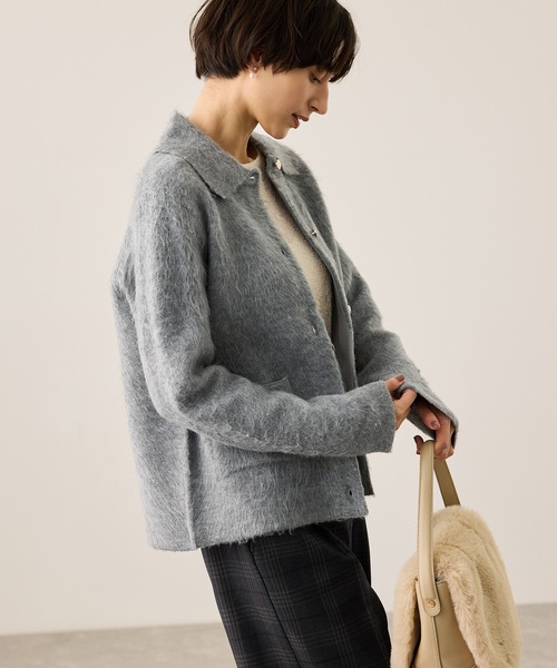 ROPE' PICNIC カーディガン ダブルフェイス襟取り外し起毛カーディガン