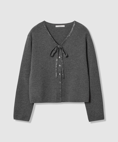ANAYI（アナイ） カーディガン ステップビジューVネックカーディガン