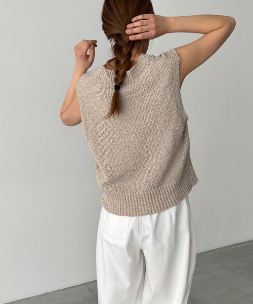 「CANAL JEAN」 「El mar」Vネックニット ONE SIZE ホワイト レディース_画像6