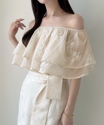 「Meiru」 半袖ブラウス SMALL アイボリー レディースの画像2