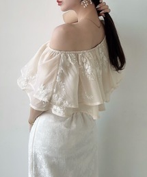 「Meiru」 半袖ブラウス SMALL アイボリー レディースの画像5