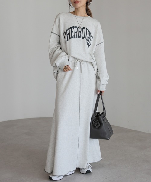 Bonjour Sagan トレーナー スウェット 配色ステッチロゴスウェット