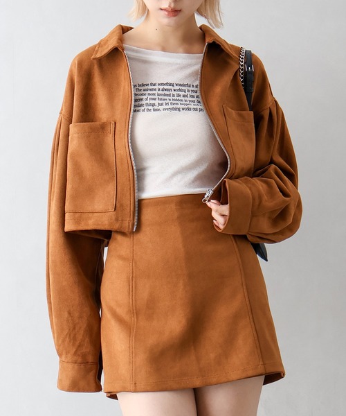 SpRay（スプレイ） ブルゾン アウター スウェードポンチZIPショート