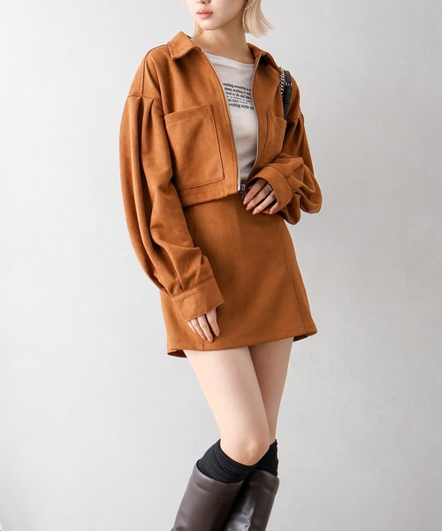 SpRay（スプレイ） ブルゾン アウター スウェードポンチZIPショート