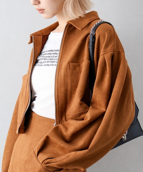 SpRay（スプレイ） ブルゾン アウター スウェードポンチZIPショート