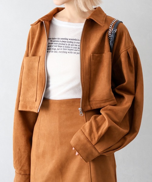 SpRay（スプレイ） ブルゾン アウター スウェードポンチZIPショート