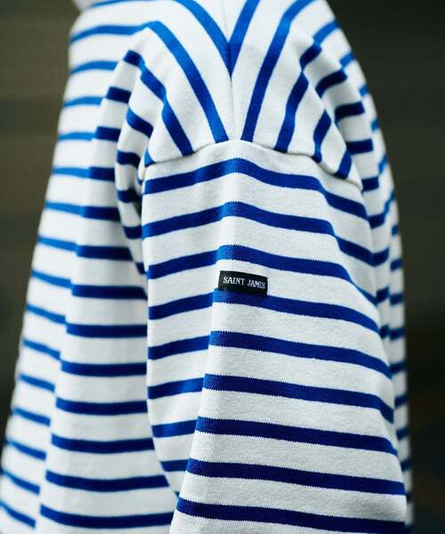 SAINT JAMES ウェッソンルーズ ボーダー きなり ネイビー T4 SAINT JAMES（セントジェームス） tシャツ 別注 ウエッソン ルーズ