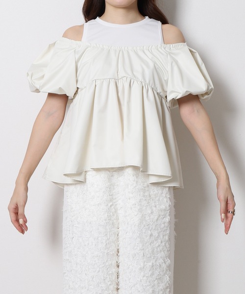 「Re.Verofonna」 半袖ブラウス MEDIUM アイボリー レディース_画像6
