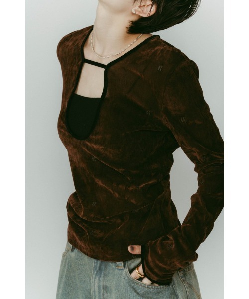 Knuth Marf（クヌースマーフ） 2way sheer velours tops レディース