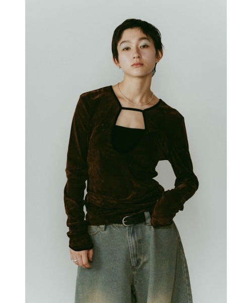 Knuth Marf（クヌースマーフ） 2way sheer velours tops レディース