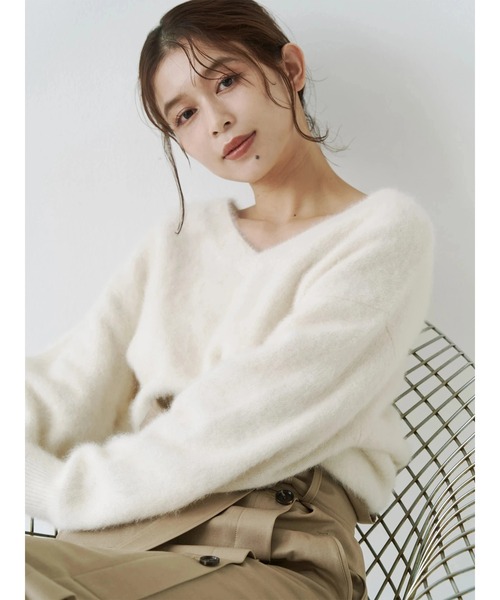 TONAL（トーナル） ニット セーター PREMIUM FOX×CASHMERE Vネックプル