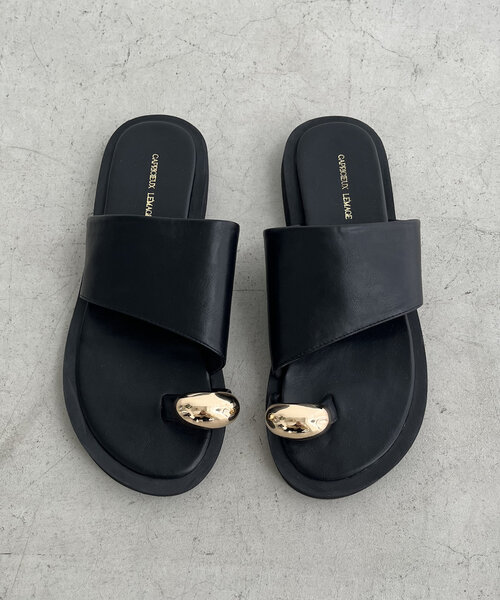 「CAPRICIEUX LE'MAGE」 フラットサンダル 36 ブラック レディース_画像4