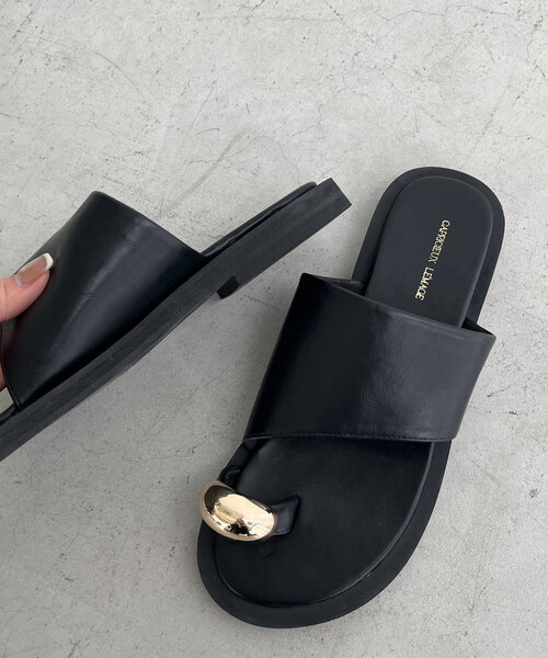 「CAPRICIEUX LE'MAGE」 フラットサンダル 36 ブラック レディース_画像5