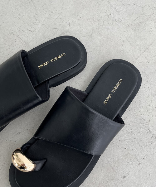 「CAPRICIEUX LE'MAGE」 フラットサンダル 36 ブラック レディース_画像6